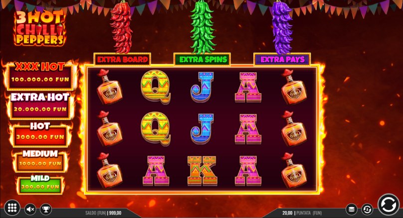 3 hot chilli peppers slot screenshot