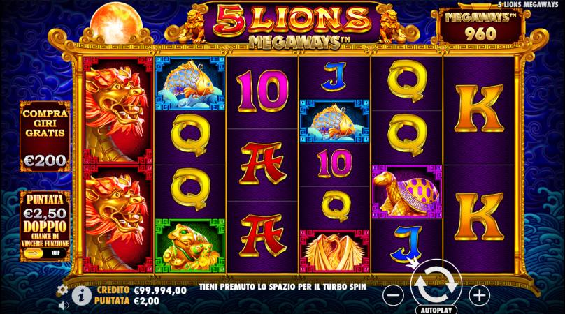 5 lions megaways screenshot intro it