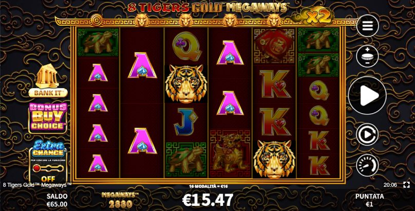 8 tigers gold megaways slot screenshot
