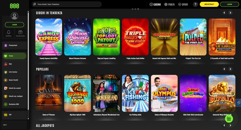 888 casino intro screenshot