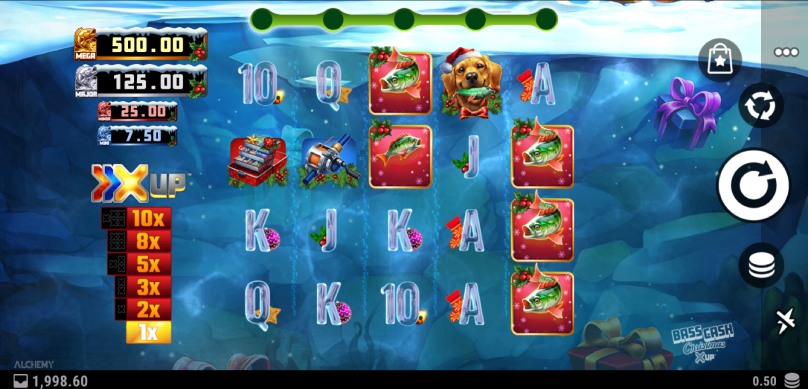 bass cash christmas x up slot screenshot
