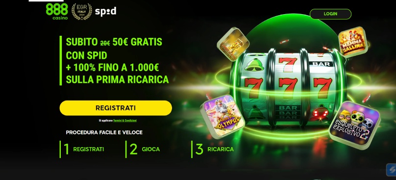 bonus benvenuto 888 casino screenshot