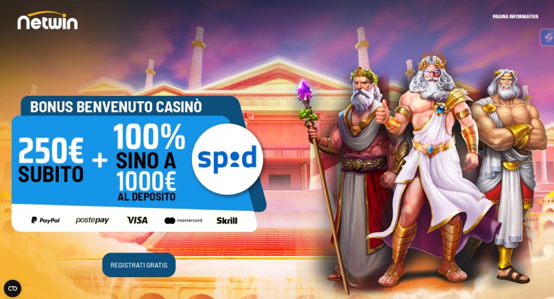 bonus benvenuto spid netwin