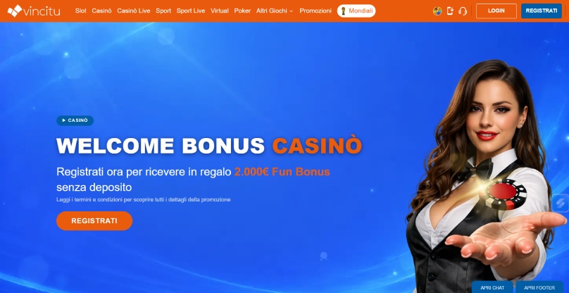 bonus benvenuto vincitu screenshot