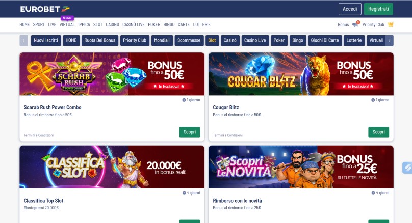 bonus utenti registrati eurobet