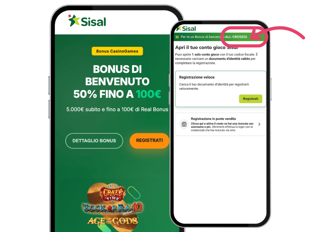 codice promo sisal casino registrazione