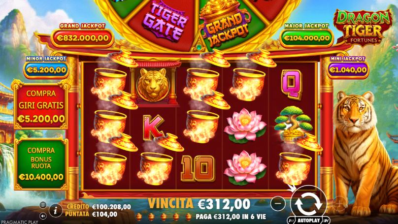 dragon tiger fortunes slot screenshot