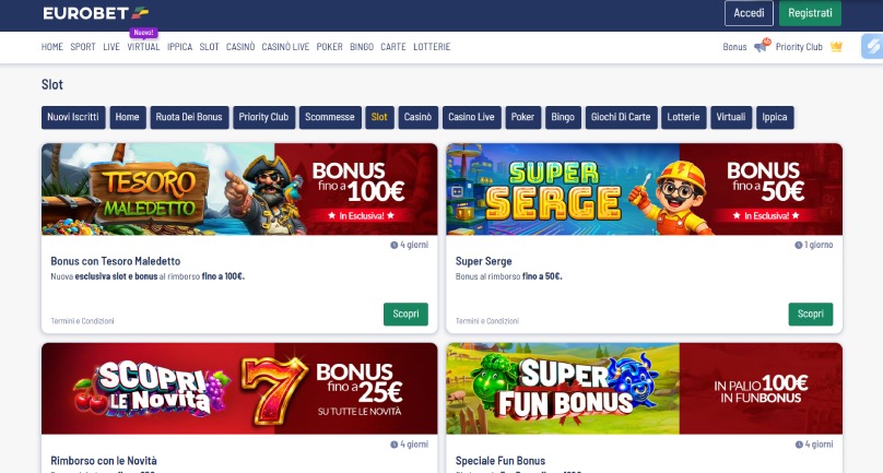 eurobet promo utenti iscritti bis