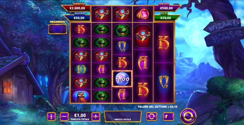 fire blaze blue wizard megaways screenshot