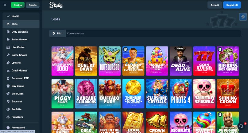 giochi slot stake casino screenshot