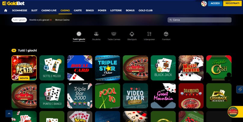 goldbet casino intro bis screenshot