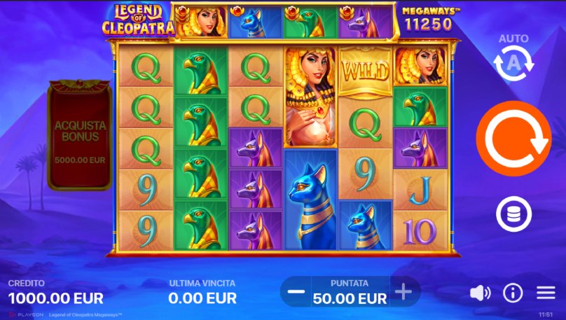 legend of cleopatra megaways screenshot intro it