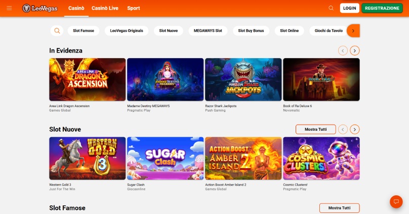 leovegas casino intro screenshot