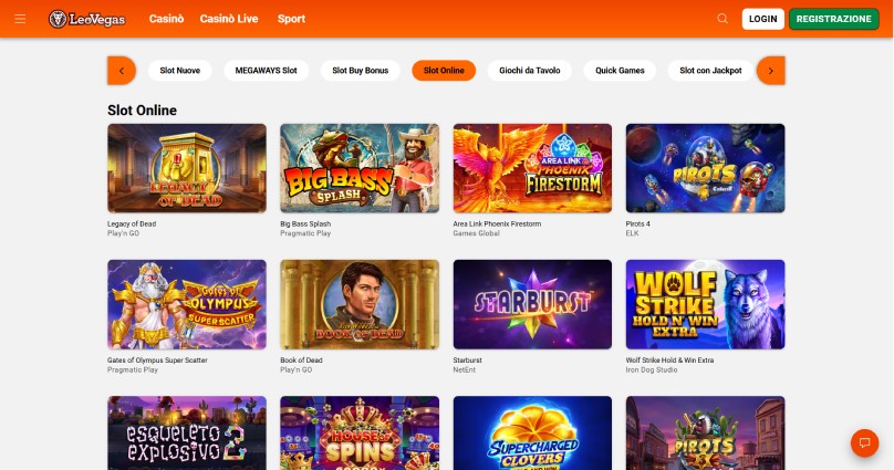 leovegas slot screenshot bis