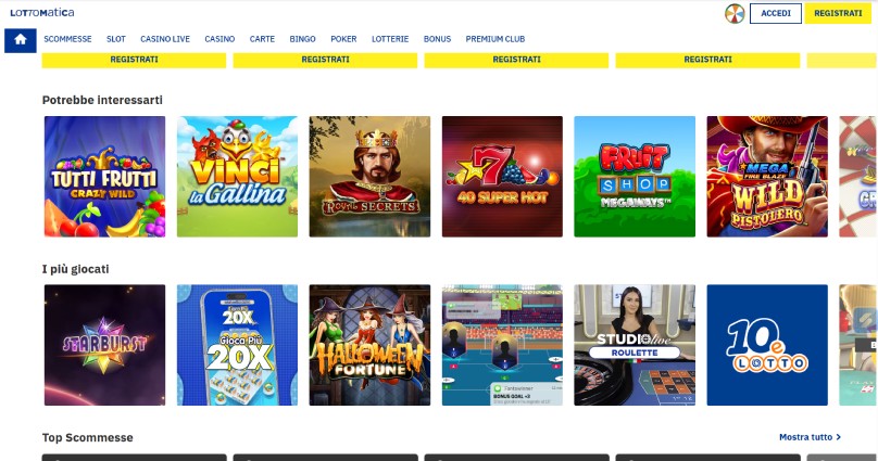 lottomatica casino screenshot intro nuovo