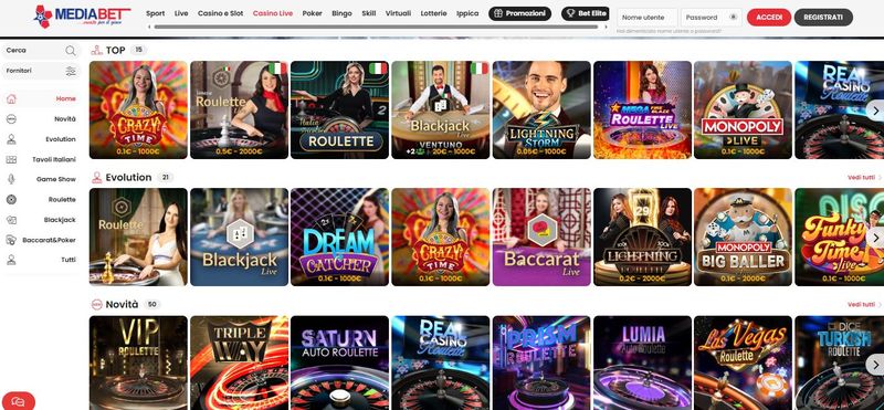 mediabet casino live