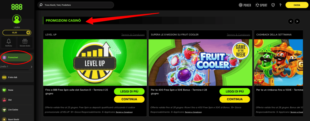 promozioni 888casino per utenti registrati
