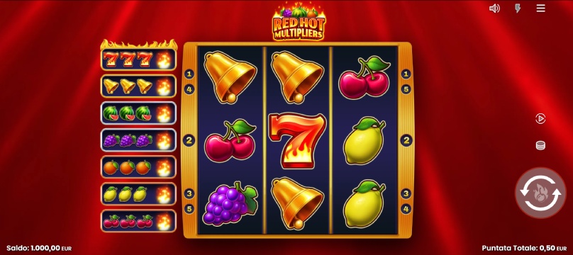 red hot multipliers slot screenshot
