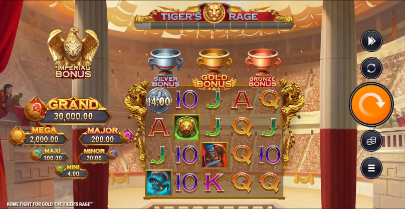 rome the fight for gold the tigers rage slot
