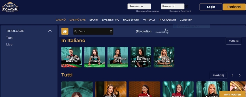 spinpalace casino live