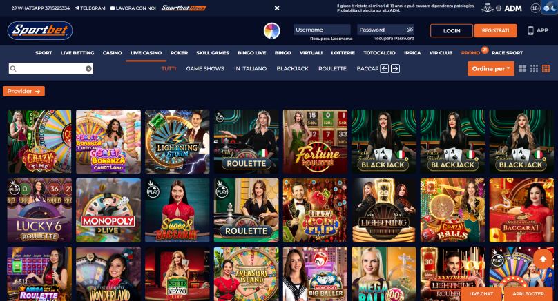 sportbet casino live screen bis