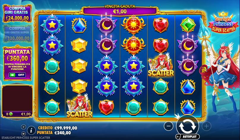 starlight princess super scatter screenshot