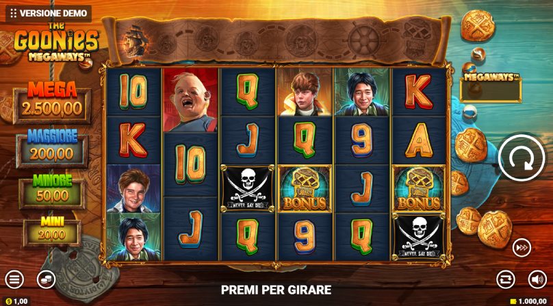 the goonies megaways screenshot
