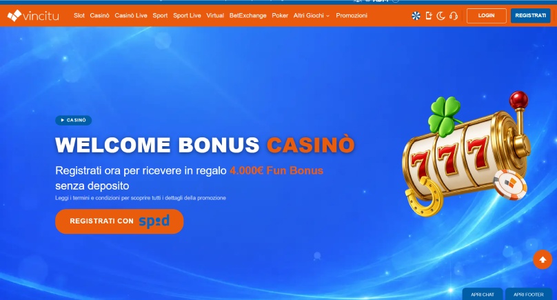 vincitu bonus benvenuto spid