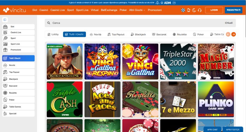 vincitu casino intro screenshot nuovo