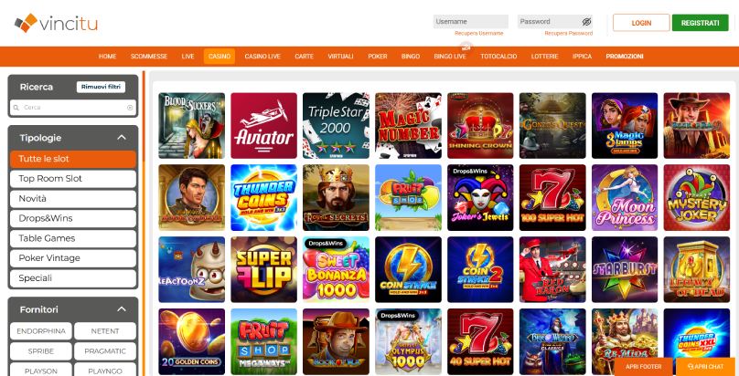 Interfaccia di Bullibet Casinò Online su dispositivo mobile