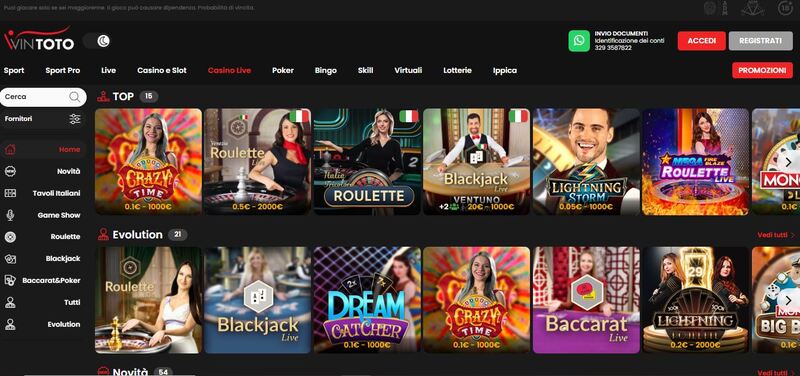 wintoto casino live